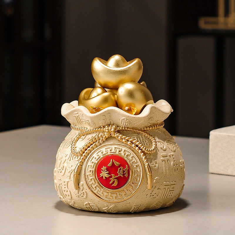 Golden Money Bag Statue
