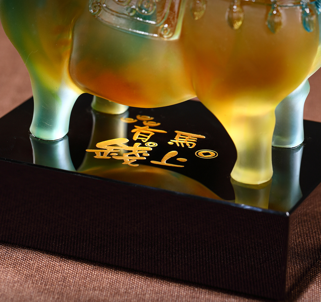 "Breathing Wealth" Crystal Horse Statue