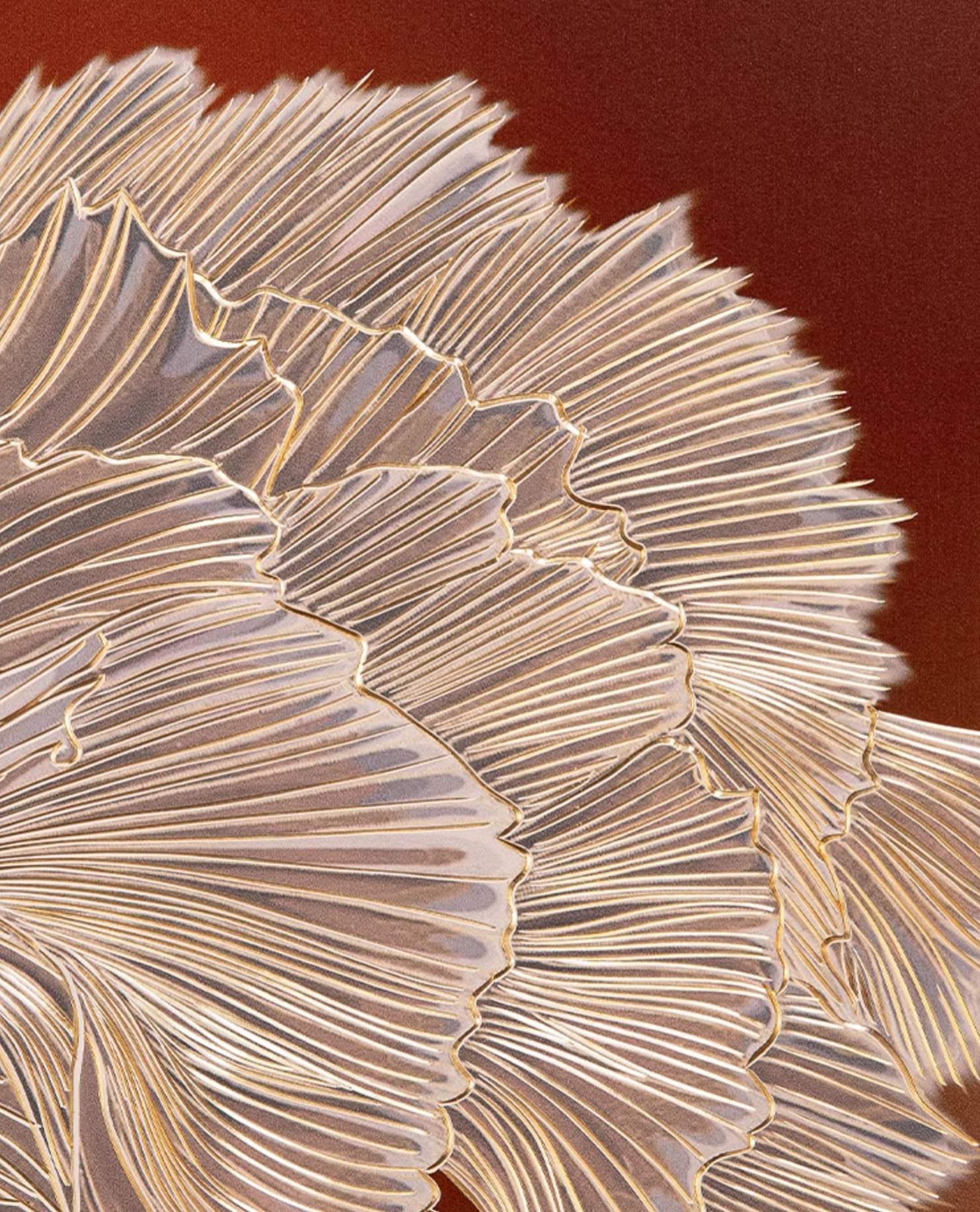 "Golden Koi" Art Mural en Laiton