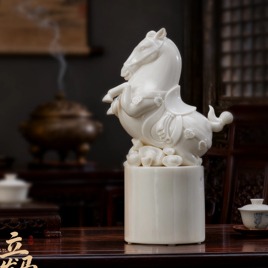 Statue de cheval en porcelaine