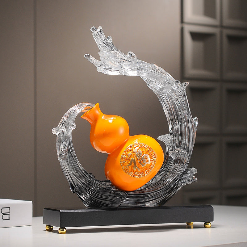 Gourde dorée sur vague