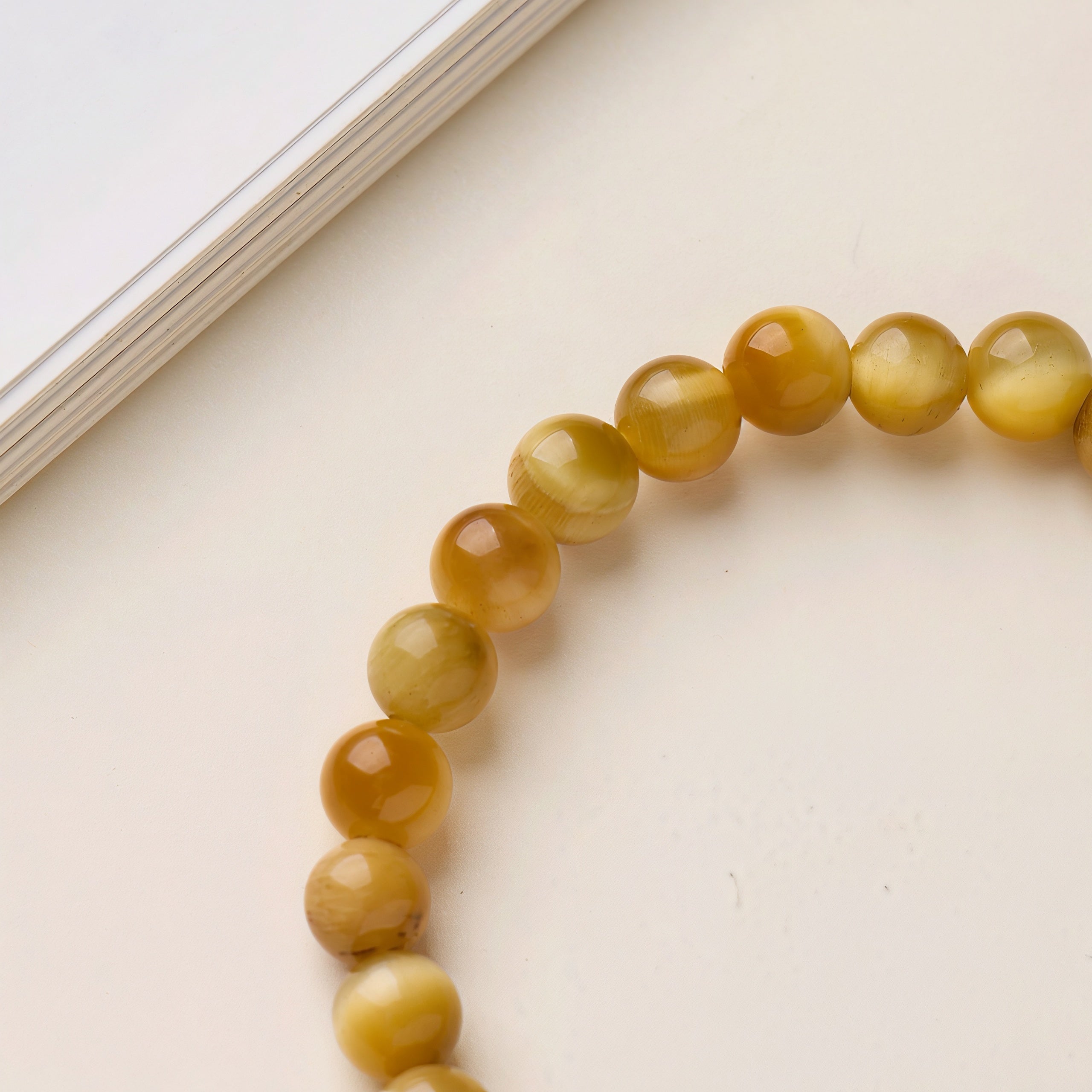 Natural Golden Tiger's Eye Beaded Bracelet for Wealth & Protection