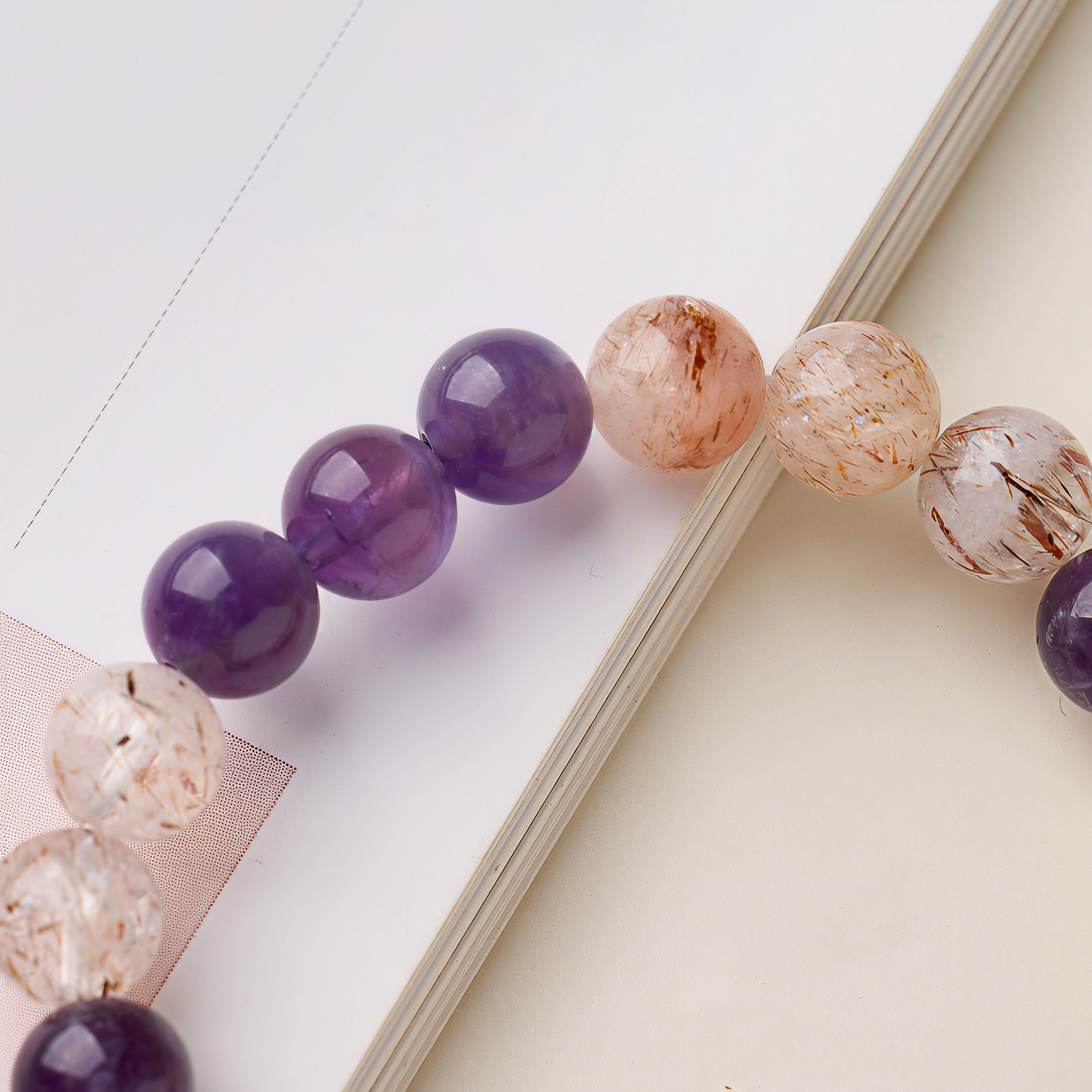 Natural Amethyst & High-Vibration Black Gold Super Seven Energy Bracelet