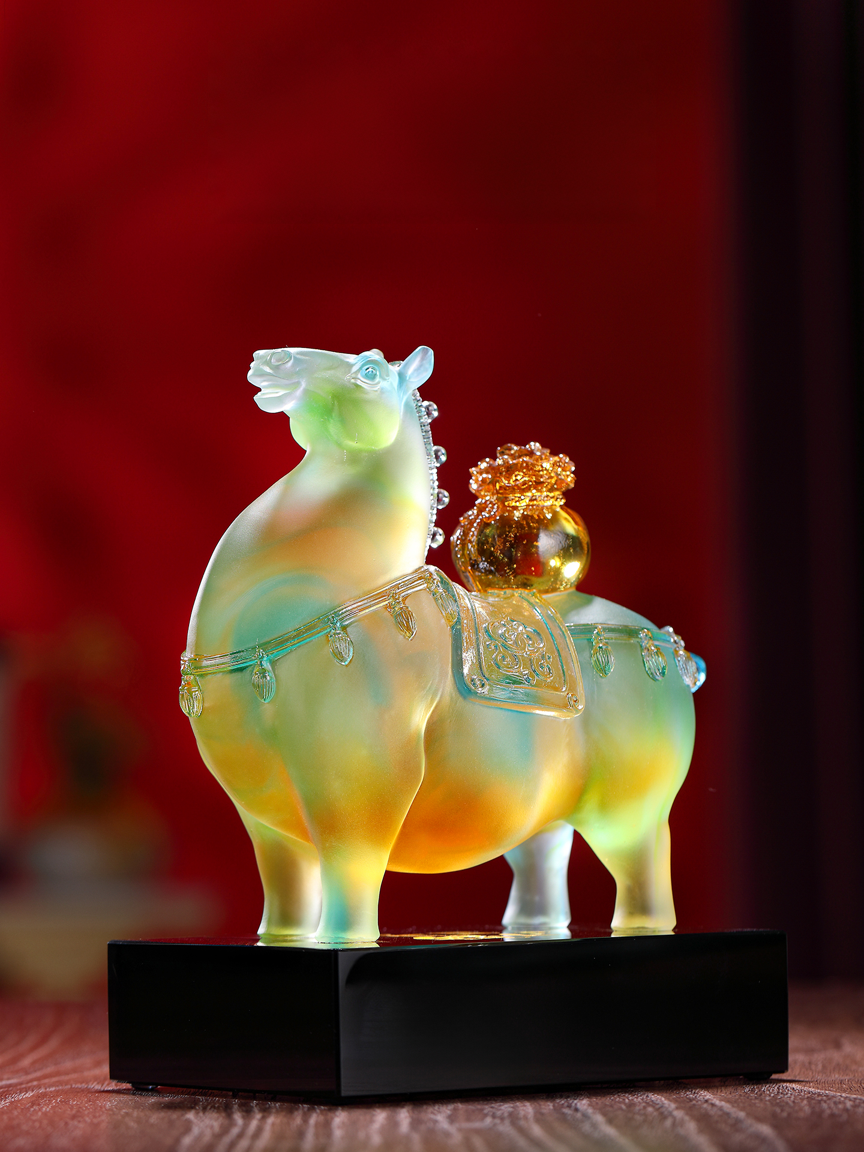 "Breathing Wealth" Crystal Horse Statue
